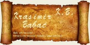 Krasimir Babac vizit kartica